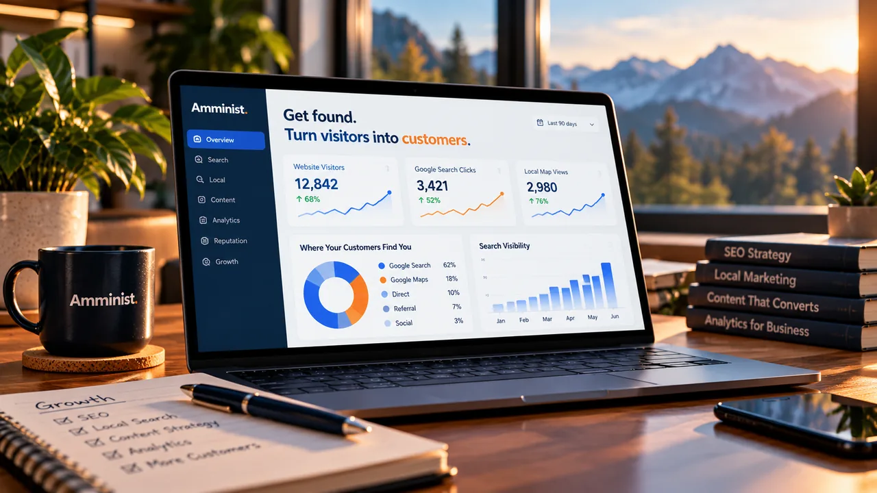 Search visibility and measurable growth concept illustration